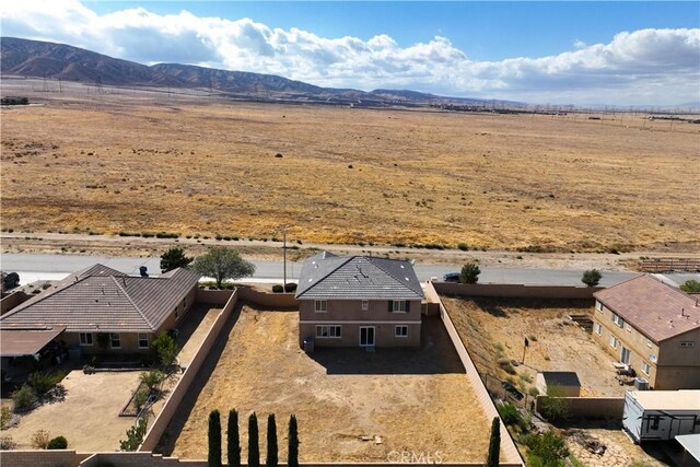 aerial view with a mountain view