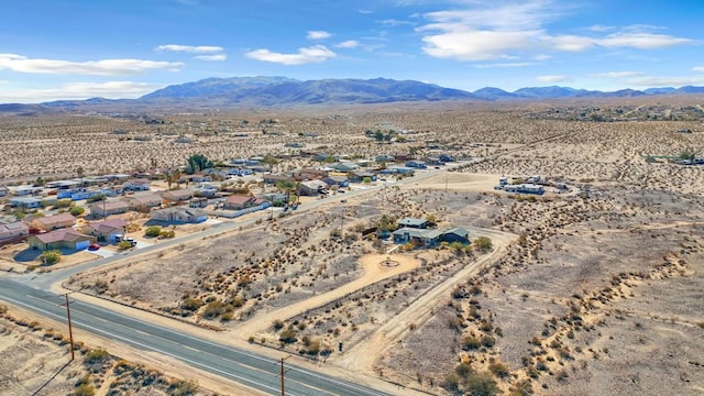 aerial view with a mountain view