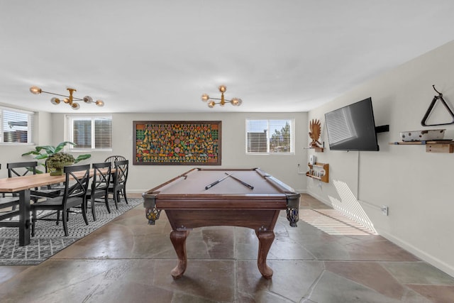 recreation room featuring billiards