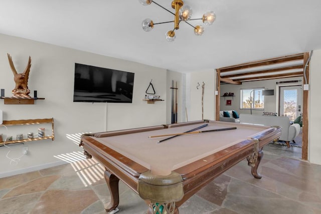 playroom featuring pool table