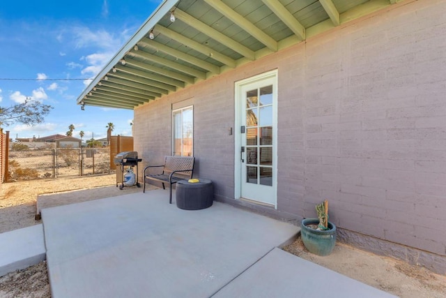 view of patio / terrace with a grill