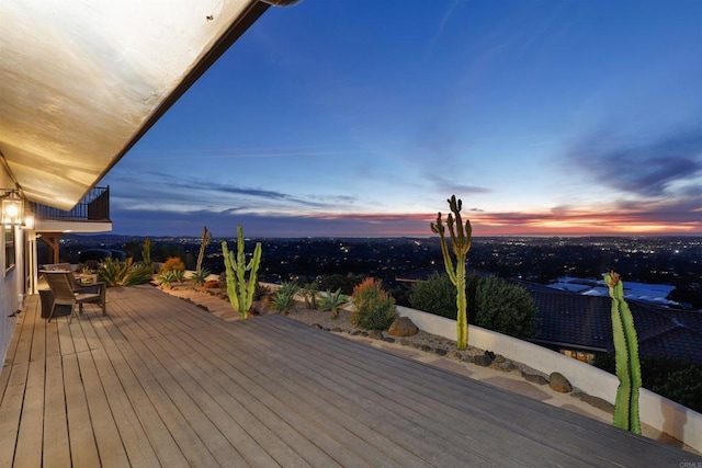 view of deck at dusk