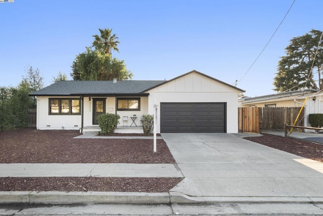 ranch-style house with a garage