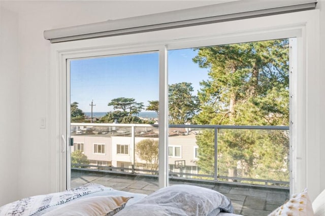 bedroom with multiple windows