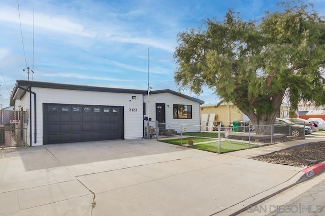 ranch-style house with a garage