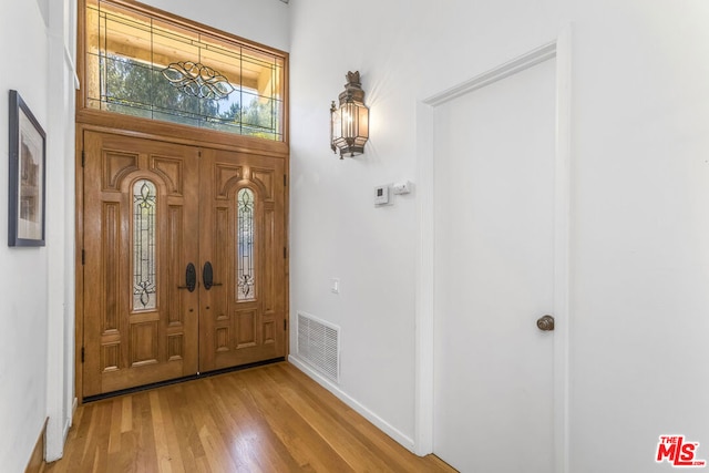 entrance foyer featuring light hardwood / wood-style flooring