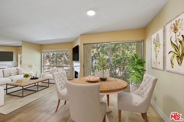 dining room featuring light hardwood / wood-style floors