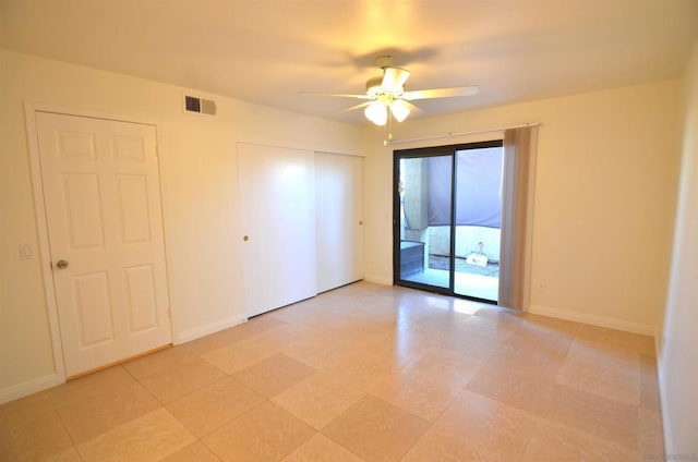 empty room with ceiling fan