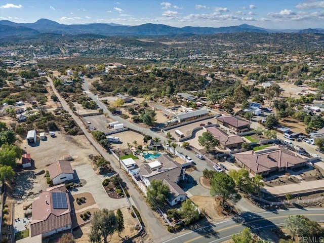 drone / aerial view with a mountain view