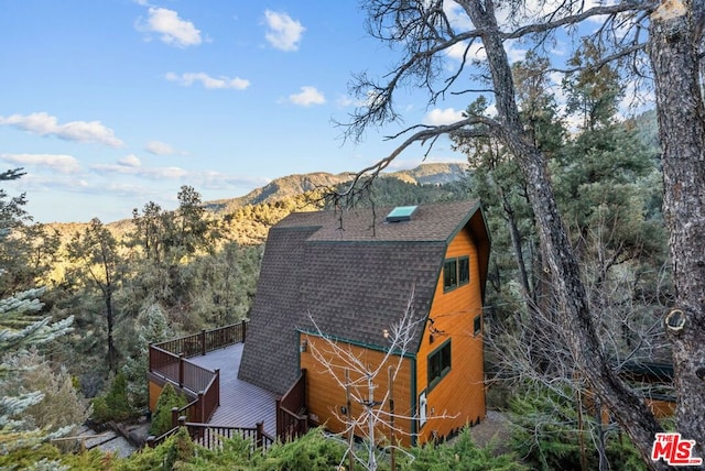 exterior space with a mountain view