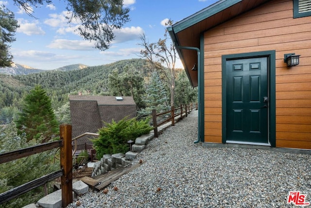 exterior space with a mountain view