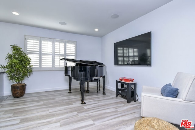 miscellaneous room featuring light wood-type flooring