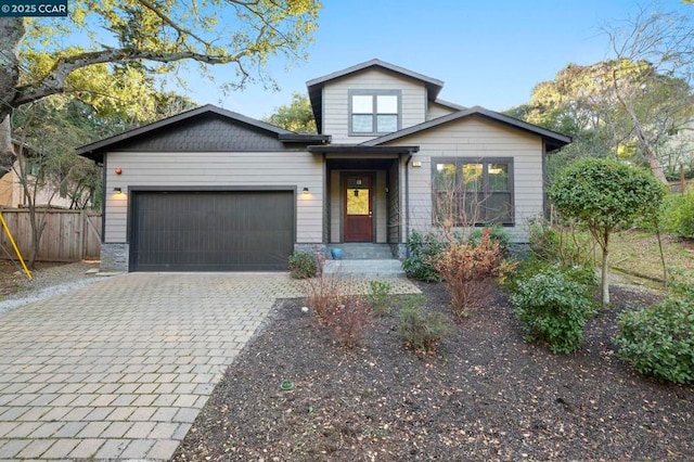 view of front of house featuring a garage