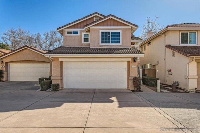 view of front of house with a garage