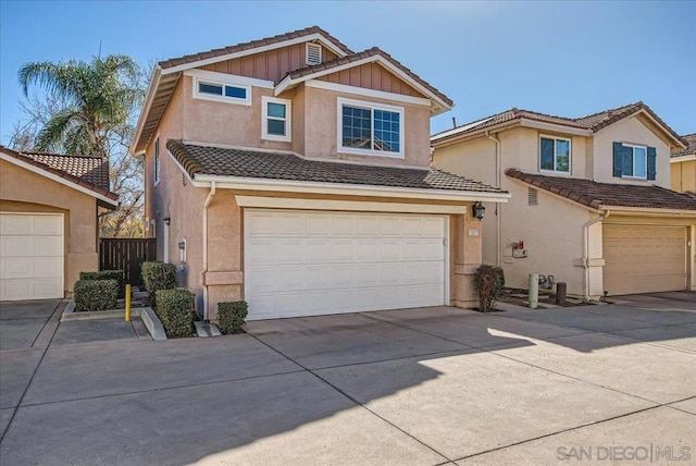 view of front of home with a garage