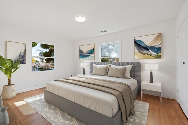 bedroom featuring light hardwood / wood-style floors