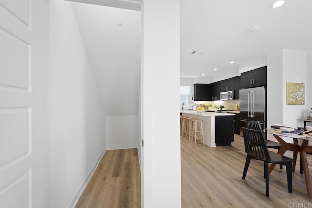 interior space with light wood-type flooring