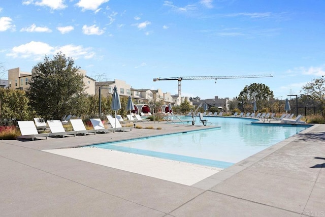 view of pool with a patio area