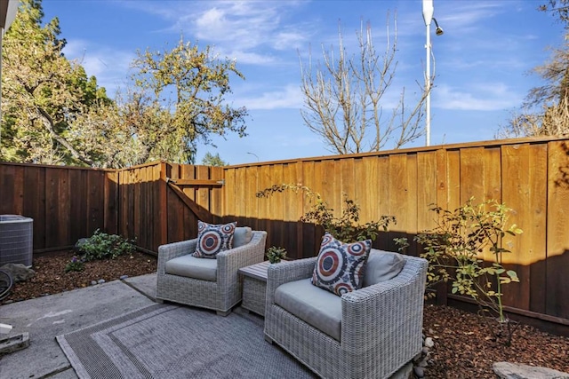 view of patio / terrace featuring central air condition unit