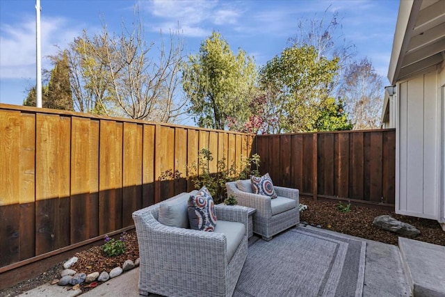 view of patio with an outdoor hangout area