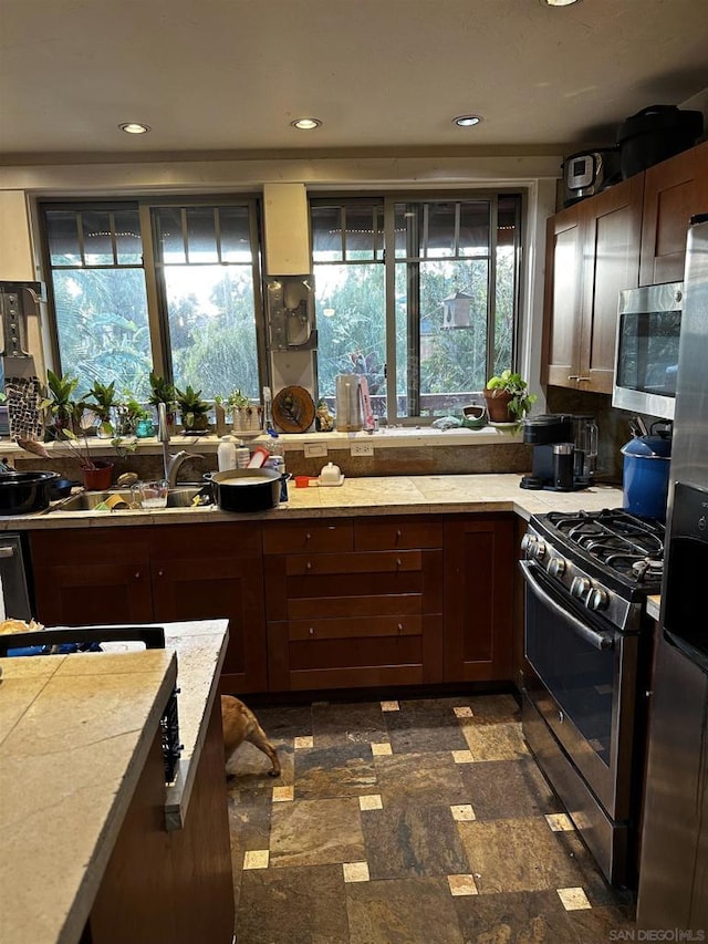 kitchen featuring sink and appliances with stainless steel finishes