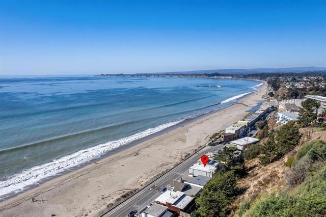 property view of water with a beach view