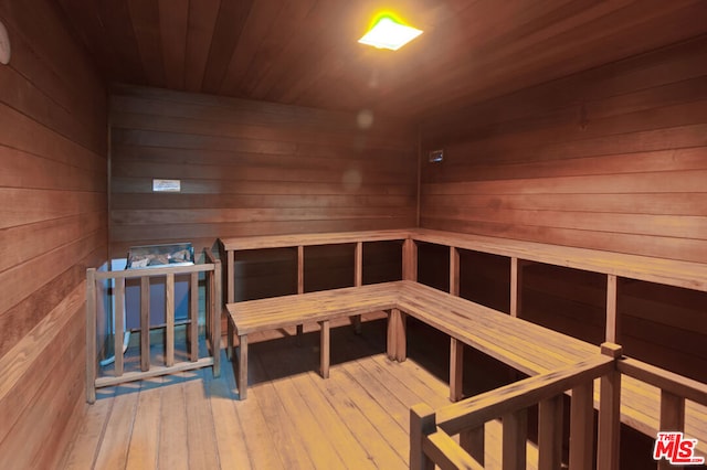 view of sauna