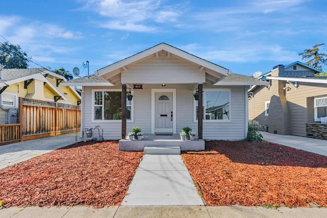 bungalow-style home with covered porch