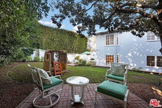 view of patio / terrace with a playground