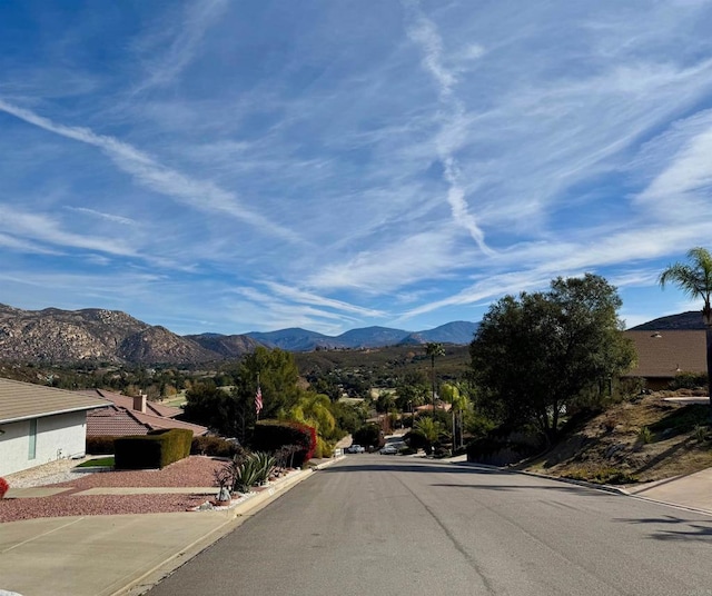 view of street featuring a mountain view