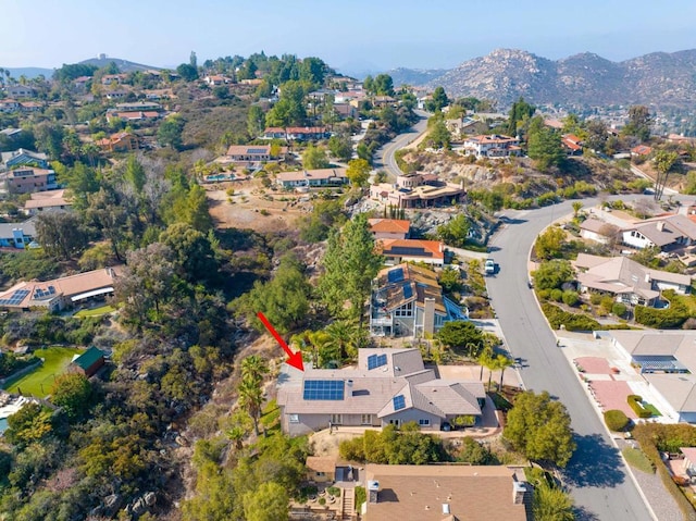 aerial view featuring a mountain view