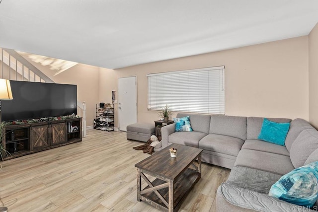 living room featuring light hardwood / wood-style flooring