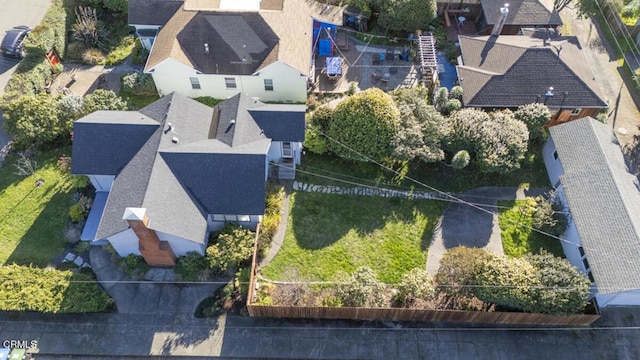 aerial view with a residential view