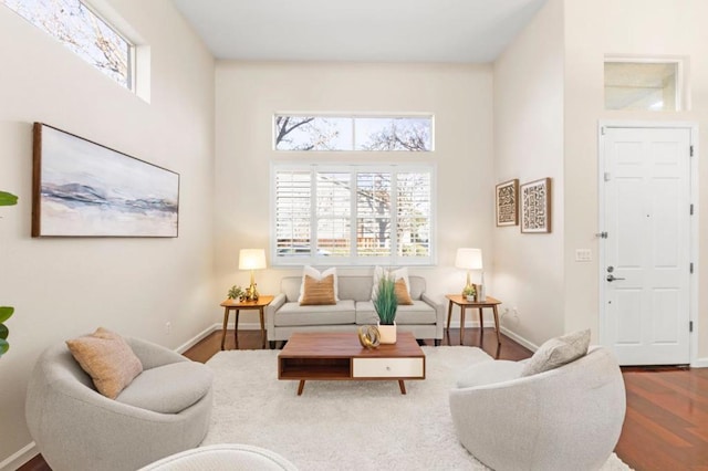 living room featuring hardwood / wood-style floors