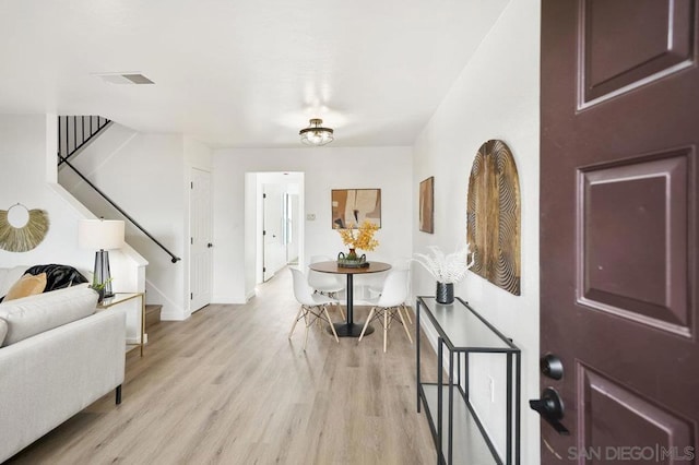 foyer featuring light wood-type flooring