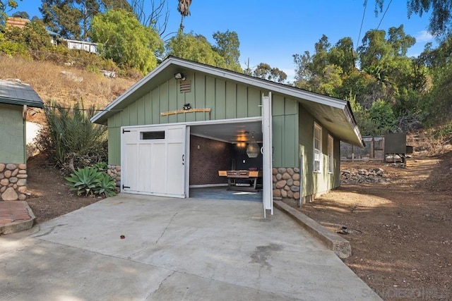 view of garage