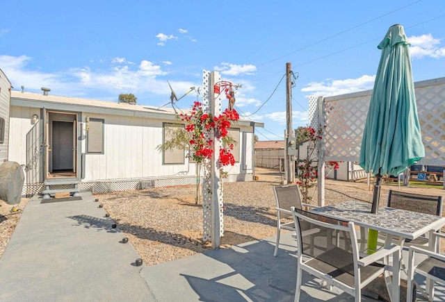 exterior space featuring a patio