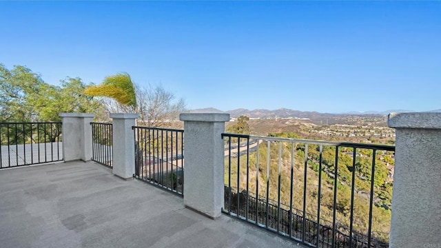 balcony with a mountain view