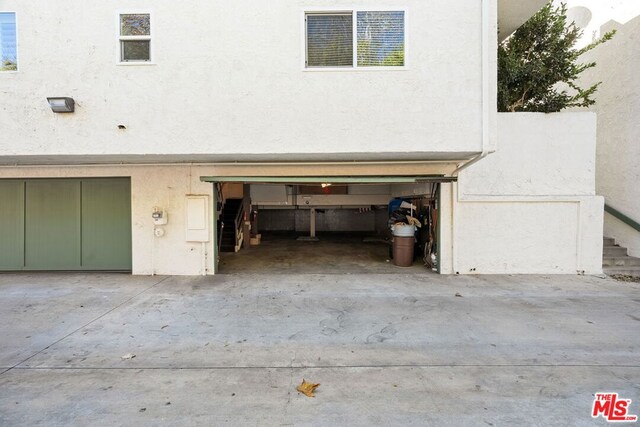 view of garage