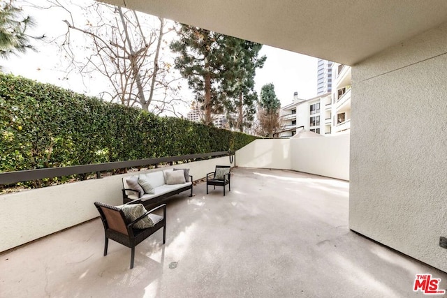 view of patio featuring an outdoor hangout area