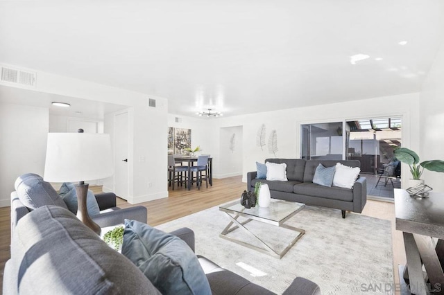 living room featuring hardwood / wood-style floors