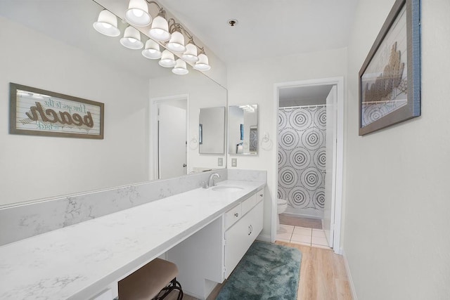 910 N Pacific St Unit 41, Oceanside, CA 92054 - bathroom featuring vanity, toilet, and wood finished floors
