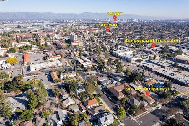 aerial view featuring a mountain view