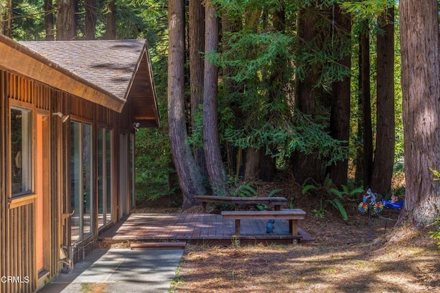 view of patio / terrace featuring a wooden deck