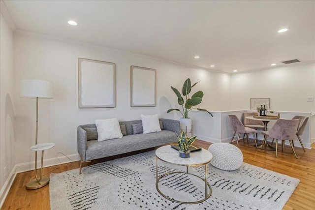 living room featuring wood-type flooring