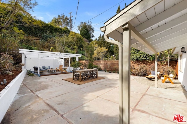 view of patio / terrace with an outdoor living space