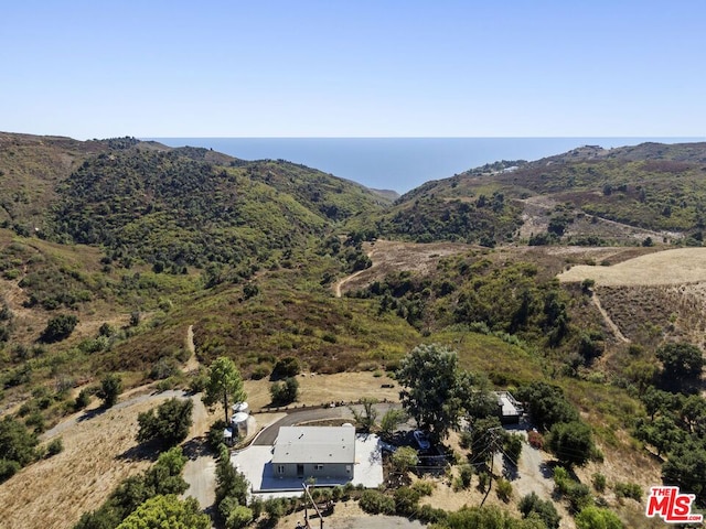 aerial view with a mountain view