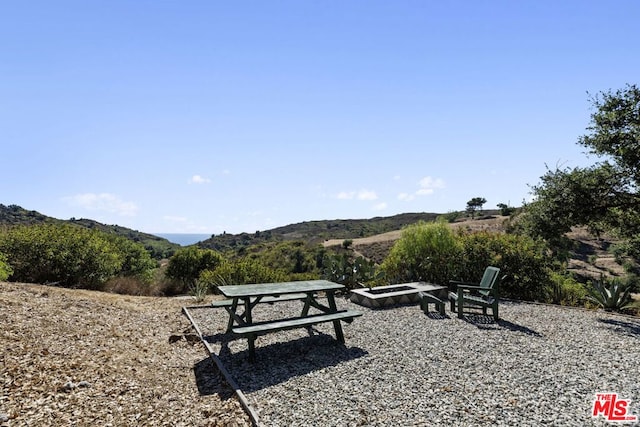 view of property's community with a mountain view