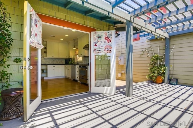 view of patio / terrace with a pergola