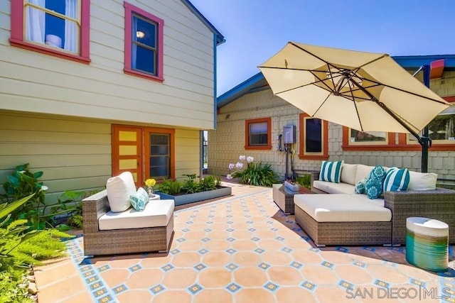 view of patio / terrace with an outdoor hangout area